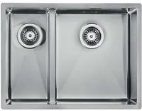 Lavello ZEFFIRO F3 2 vasche destre ACCIAIO INOX, incasso SLIM - SOTTOTOP - FILOTOP 58,5X44 prof. 19 012081.D0.01.2022