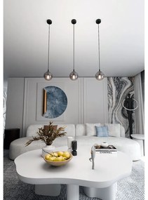 Lampada a sospensione COSMO 1 BL in acciaio e vetro E14 Colore del corpo Grafite