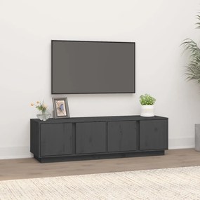 Mobile porta tv grigio 140x40x40 cm in legno massello di pino
