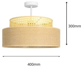 Lampadario a plafone BOHO 1xE27/60W/230V diametro 40 cm rattan