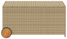 Contenitore da giardino con ruote beige misto 190l polyrattan