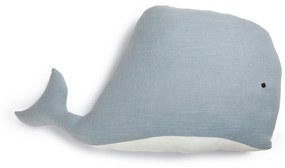Kave Home - Cuscino Cordelia a forma di balena 100% cotone blu
