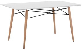 Tavolo da pranzo legno chiaro e bianco 140 x 80 cm BIONDI Beliani