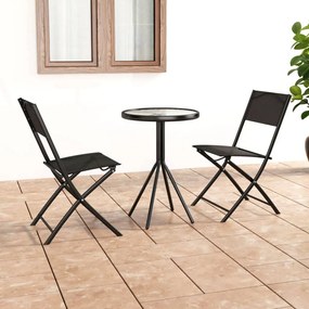 Set Da Bistrot 3 Pz İn Acciaio Nero /