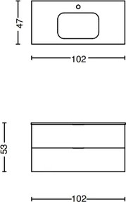 Mobile bagno sospeso 100 cm con lavabo e 2 cassetti LYRA Bianco Opaco