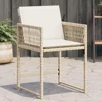 Sedie da Giardino con Cuscini 4 pz Beige in Polyrattan 365021