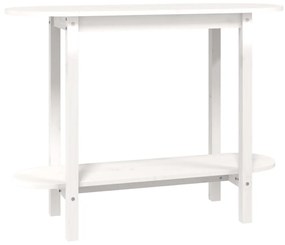 Tavolo consolle bianco 110x40x80 cm in legno massello di pino