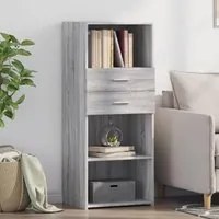 Credenza Grigio Sonoma 50x42,5x124 cm in Legno Multistrato 846178