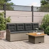 Set Divani da Giardino 3 pz con Cuscini in Polyrattan Grigio 3262102