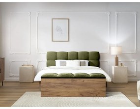 Letto matrimoniale imbottito verde rete inclusa 180x200 cm Kumo - Bobochic Paris