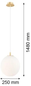 Argon 8507 - Lampadario a sospensione con filo PALOMA 1xE27/15W/230V diametro 25 cm oro/bianco