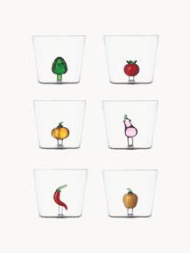 Set di 6 bicchieri acqua fatti a mano Vegetables