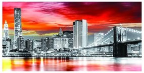 Stampa su tela New York cielo rosso, multicolore 140 x 70 cm