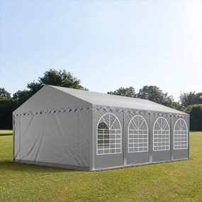 TOOLPORT 5x8 m tenda capannone, altezza 2,6m, PVC 800, telaio perimetrale, grigio, senza statica - (8572bl)