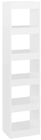 Libreria/divisorio bianco lucido 40x30x166 cm
