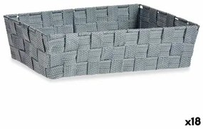 Cestino Multiuso Grigio Stoffa 3,8 L 34 x 8,5 x 21 cm (18 Unità)