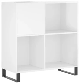 Mobile porta dischi bianco lucido 84,5x38x89 legno multistrato