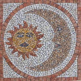 Rosone in pietra Sole Luna multicolore opaco L 66 x L 66cm x Sp. 7 mm