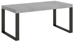 Tavolo allungabile Tecno Premium con telaio e gambe in diverse rifiniture, 90x160/264 cm / Cemento