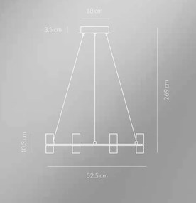 Kingfort sospensione 8x4w 2750lm 3000k black