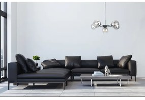 Lampadario a sospensione con filo KALIOPE 6xE27/60W/230V nero/limpido