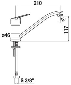 JIKA H3512E10042301 - Rubinetto cucina LYRA 21 cm cromo lucido