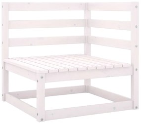 Set divani da giardino 7 pz bianco in legno massello di pino