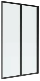 Parete per vasca da bagno pieghevole 80 x 140 cm in Metallo Nero opaco Stile atelier - DISTRICT