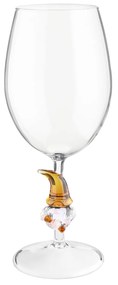 Calice vino gnomo arancione in vetro borosilicato