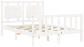 Giroletto con testiera bianco 4ft small double legno massello