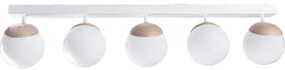 Lampadario a plafone SFERA WOOD 5xE14/40W/230V bianco