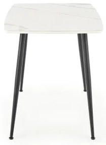 Tavolo da pranzo ALARA, finitura effetto marmo bianco/nero