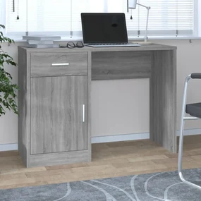 Scrivania Cassetto Grigio Sonoma 100x40x73cm Legno Multistrato /