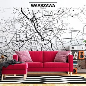 Fotomurale adesivo Warsaw Map