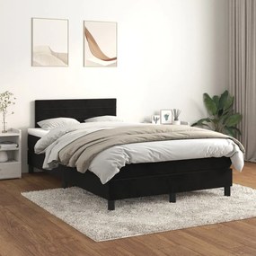 Giroletto A Molle Con Materasso Nero 120x200 Cm İn Velluto /