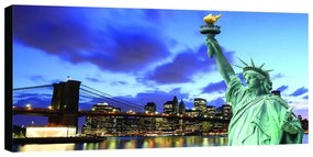 Stampa su tela Statua Liberta' e Brooklyn, multicolore 190 x 90 cm