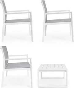 Set di mobili da giardino bianco in alluminio per 4 persone Kallen – Bizzotto