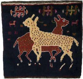 Shiraz Tappeto 50x50 Blu (Iran) Annodato A Mano