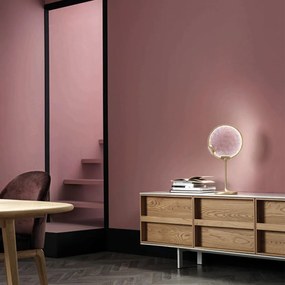 Lampada Da Scrivania Contemporanea Horo Metallo Ottone Vetro Rosa Led 14,4W