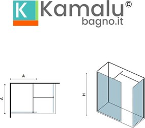 Doccia walk in 2 lati 70x120cm | KW2000 - KAMALU