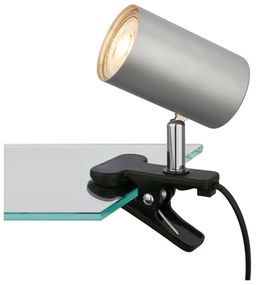 Lampada Da Tavolo Nordico Klem Metallo Nichel Satinato 1 Luce Gu10