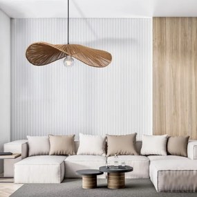 Lampadario a sospensione con filo CAPRI 1xE27/20W/230V diametro 60 cm bambù