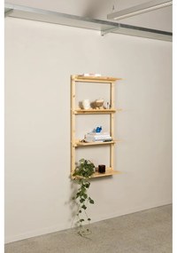 Libreria da parete di colore naturale in pino massiccio 66x127 cm Groove – Karup Design