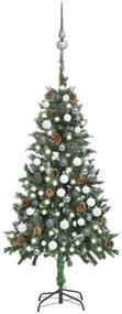 Albero di Natale Preilluminato con Palline e Pigne, Albero di Natale Preilluminato con Palline e Pigne 150 cm IV