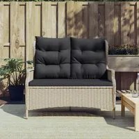 Panca da Giardino 2 Posti con Cuscini Polyrattan Grigio Chiarocod mxl 118320