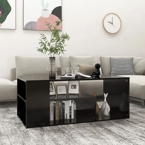 Tavolino Da Salotto Nero 100x50x40 Cm İn Legno Multistrato /