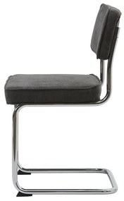 Sedia da pranzo grigio scuro in velluto a coste Rupert - Unique Furniture