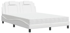 Letto con materasso bianco 120x200 cm in similpelle