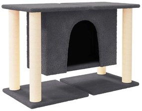 Albero per gatti con tiragraffi in sisal grigio scuro 50 cm