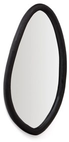 Kave Home - Specchio Magrit in legno massiccio di mungur con finitura in nero Ã˜ 60 x 110 cm